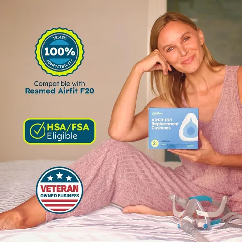 Vista 5 de Cojín de repuesto mediano AirFit F20, compatible con máscara Airfit F20, cojín de silicona curado con platino para un sellado suave y sin fugas