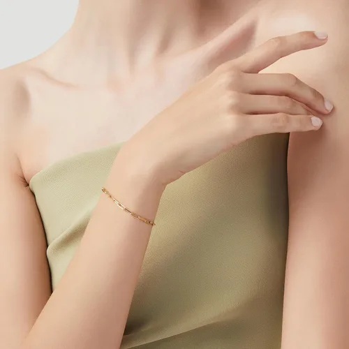 Vista 4 de Miabella Solid 18K Gold Over Sterling Silver Italian 3mm Paperclip Link Chain Bracelet for Women Men, Made in Italy