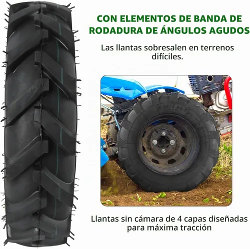 Vista 4 de AR-PRO Paquete de 2 neumáticos sin cámara 4.80/4.00-8 – Neumáticos de repuesto 4PR de 16 pulgadas para tractor cortacésped, tractor de jardín