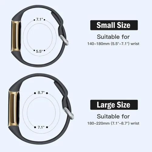Vista 7 de Maledan Compatible con Correas Fitbit Charge 5/Correas Fitbit Charge 6 para Hombres Mujeres, Correa Deportiva de Silicona para Muñeca para Negro
