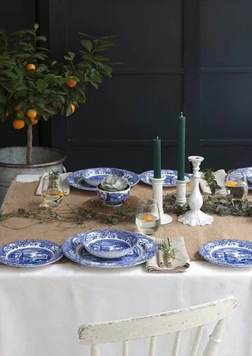 Vista 4 de Spode. Platos georgianos azules. Conjunto de 6, en varios motivos.