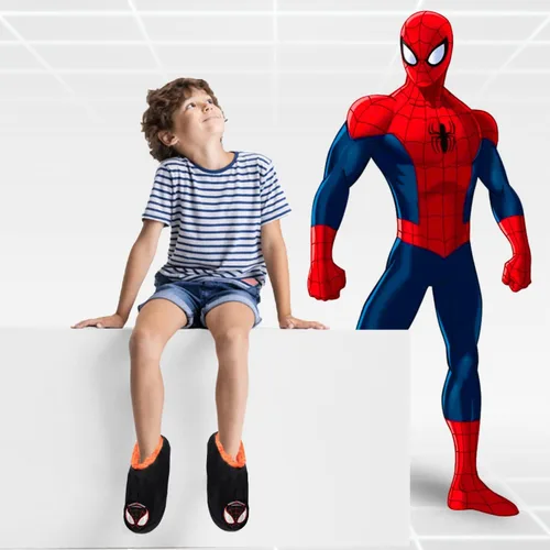 Vista 5 de Marvel Calcetines y pantuflas para niños con Spiderman, Capitán América, Iron Man y Vengadores, paquete de 2 y 3 unidades, pantuflas para niños