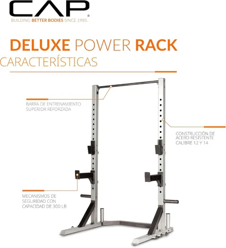 Vista 3 de CAP Barbell - Serie de colores FM-8000F Deluxe Power Rack Gris