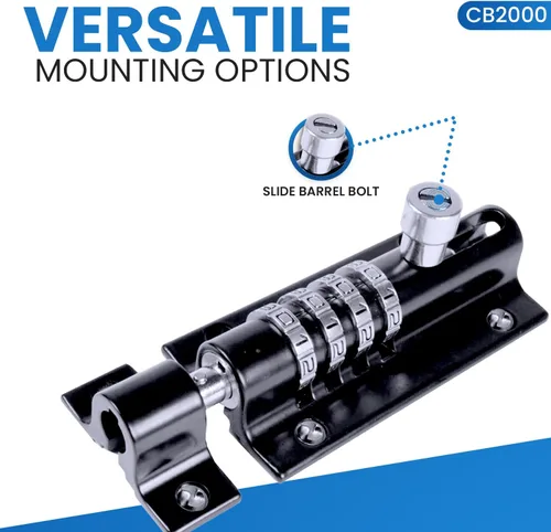 Vista 6 de Cerradura de combinación con cerrojo, negro, CB2000, de Combi-Bolt, CB2000-BLACK