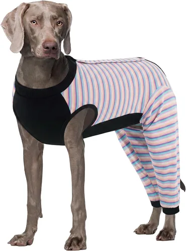 Vista 19 de Kuoser Traje de Cirugía para Perro Hembra Esterilización Macho Castración, Manga de Pierna de Perro para Dejar de Lamer Enterizo Suave para Perro