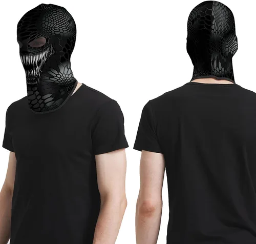 Vista 3 de Obacle Máscara de calavera para Halloween, fantasma, máscara de cara completa, pasamontañas aterradoras, disfraz de cosplay