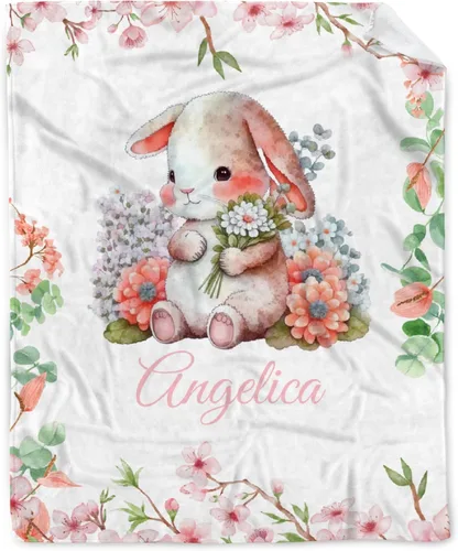 Vista 29 de Manta de bebé personalizada con ciervos florales, manta personalizada de ciervos con nombre para bebé, manta de recepción personalizada de ciervos