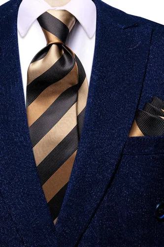 Vista 75 de Hi-Tie Corbata clásica de cachemira para hombre con pañuelo y gemelos a cuadros