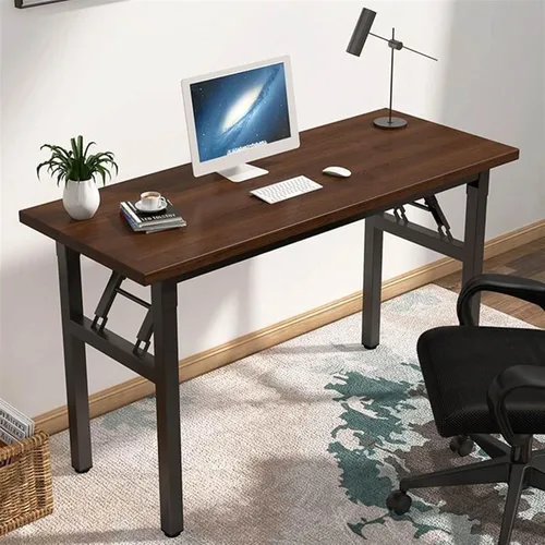 Vista 2 de TOMYEUS PC Desk Folding Wooden PC Desk Laptop Desk Portable for Home Office Modern Simple Writing Table PC Desk Study Table Furniture, 2 Colors Home