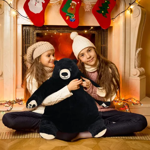 Vista 5 de SNOWOLF Djungelskog Oso Gigante de Simulación Juguete de Oso de Peluche Animal de Peluche Muñeca de Felpa Enorme Tierno Oso Negro de Vida Silvestre