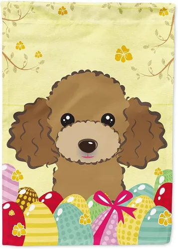 Vista 52 de Caroline's Treasures BB1920CHF - Bandera de caza de huevos de Pascua con diseño de bulldog francés, para casa, gran porche, para colgar en la pared