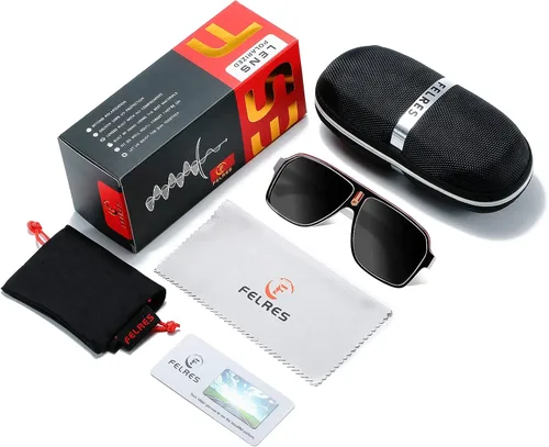 Vista 5 de FELRES Gafas de sol clásicas de aviador para hombre para conducción al aire libre deportes ciclismo polarizadas F103