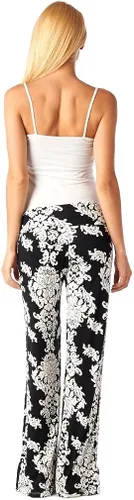Vista 5 de Popana - Pantalones para mujer estilo palazzo con estampado informal talla extragrande hechos en Estados Unidos