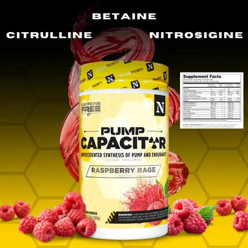 Vista 5 de Nutrithority Condensador de bomba no estimulante, sin azúcar, preentrenamiento para hombres y mujeres, rabia frambuesa, 40 porciones, refuerzo