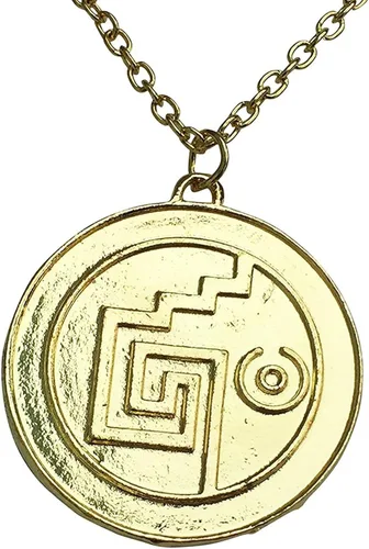 Vista 2 de Graceful Goods Collar de medallón de calavera azteca del tesoro del pirata del Caribe, Metal