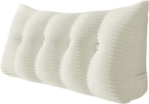 Vista 30 de Almohada de cabecera gruesa totalmente rellena tamaño Queen, cabecera acolchada suave y firme, soporte grande, triangular, almohada de cuña