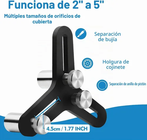 Vista 3 de Herramienta de cuadratura universal de anillo de pistón para orificios de 2-5 pulgadas de espacio final