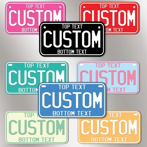 Vista 7 de Placa de Nombre Vintage Personalizada Coche Infantil Motocicleta Bicicleta Bici Patinete Eléctrico 3 Tamaños Texto Personalizado