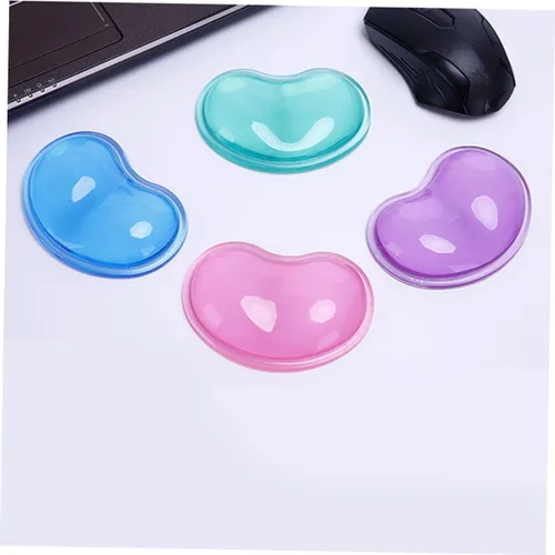 Vista 5 de Ciieeo Almohadilla de silicona azul con reposamuñecas con forma de corazón relleno de gel para computadora, soporte de muñeca para teclado