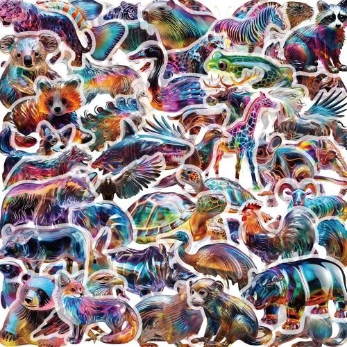 Vista 20 de 60 piezas de calcomanías holográficas de abejas de jardín para niñas estéticas – Calcomanías transparentes de abejas, florales, de panal