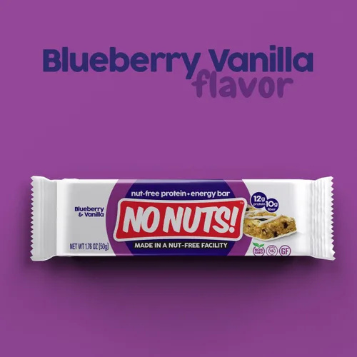 Vista 5 de ¡No Nuts! Barras de proteínas veganas 100% sin nueces, sin lácteos, arándanos y vainilla, orgánicas, kosher, sin huevos, sin OGM y sin lácteos