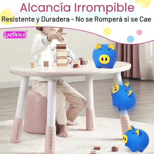 Vista 3 de Alcancía Mágica para Niños y Adultos - Banco de Dinero de Plástico Irrompible con Cerradura, Banco de Monedas que Brilla en la Oscuridad - Regalo