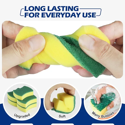 Vista 3 de Esponjas de limpieza de cocina,Paquete de 24 Eco Anti-Scratch para platos,Esponjas para fregar