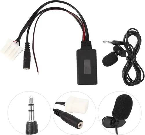 Vista 9 de KIMISS Adaptador de coche Bluetooth 5.0 con micrófono, para Mazda 2 3 5 6 RX8, cable de entrada auxiliar para llamadas manos libres y transmisión