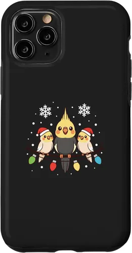 Vista 29 de Bird Cockatiel Holiday Trio Perched Cartoon Cheer Case for iPhone 16