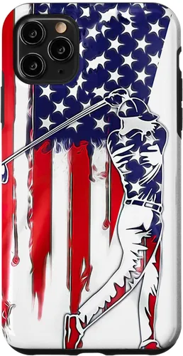 Vista 13 de Funny American Flag Golf For Golfer Case for iPhone 16
