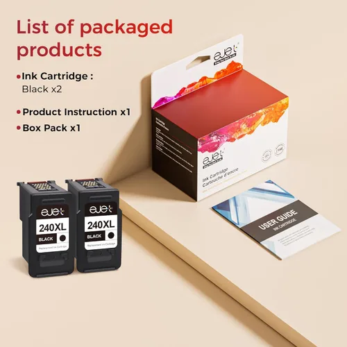 Vista 4 de ejet 240XL PG-240 Cartucho de tinta negro de repuesto para Canon 240XL Cartucho de tinta negro PG-240 XL para impresora Canon Pixma MG3620 TS5120