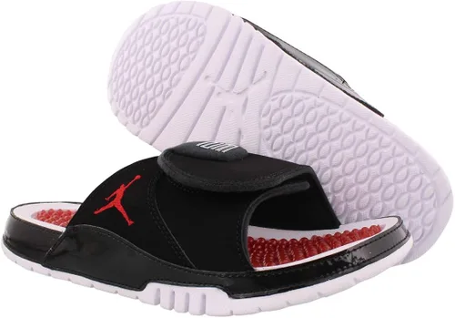 Vista 2 de Nike Jordan Hydro XI Retro - Pantuflas para hombre NegroVarsity Rojo-Blanco