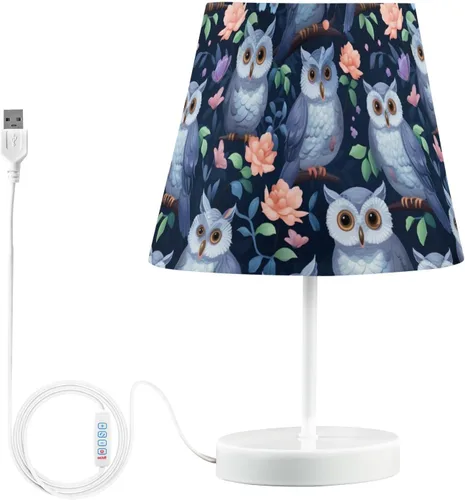 Vista 16 de ODAWA Desk Lamp Dimmable Vintage Seashell Blue Bedroom Lamps with USB Ports Table Lamps for Bedroom