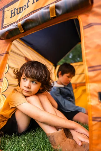 Vista 5 de Pacific Play Tents 61804 Kids Hunt'n Cabin Tent Playhouse, 39 x 27 x 43 pulgadas, marrón