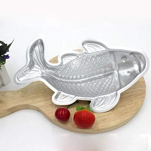 Vista 4 de Molde Koi en forma de pez - Molde para pastel de aleación de aluminio 3D (10 pulgadas)