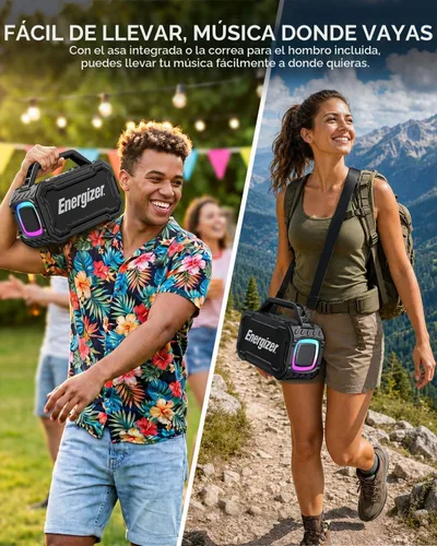 Vista 9 de Energizer Outdoor Bluetooth Speakers, 100W Peak Portable Wireless Speaker