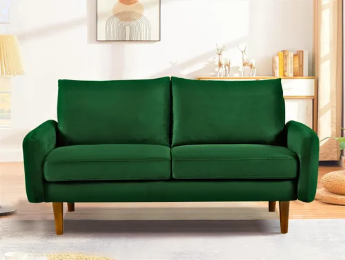 Vista 11 de Container Furniture Direct Kent Sofá biplaza de terciopelo para salas de estar modernas y espacios compactos, cómodo sofá de 2 plazas, muebles