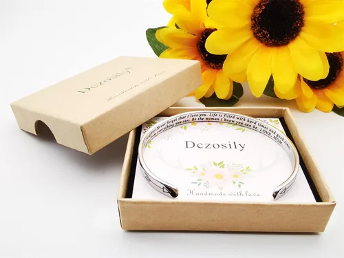 Vista 168 de Pulseras inspiradoras para mujer, joyería de acero inoxidable, con refranes, pulsera motivacional con mensaje oculto, pulseras grabadas para mejor