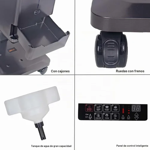 Vista 8 de Vaporizador profesional Nano para acondicionamiento profundo, 5 modos, función de ozono, panel de control inteligente, adecuado para salón y uso
