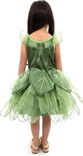 Vista 6 de Little Adventures Pixie Tinkerbell - Disfraz de princesa lavable a máquina, vestido de juego de simulación sin purpurina