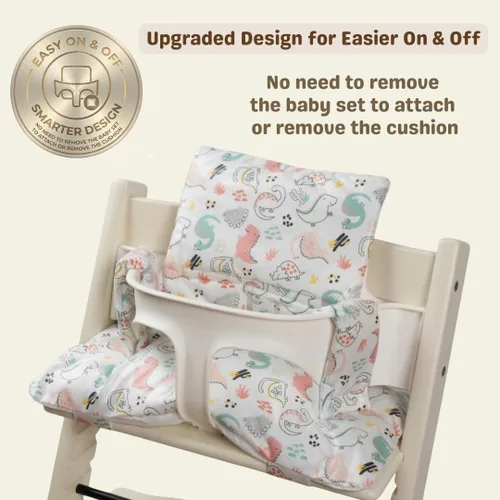 Vista 2 de Stokke Tripp Trapp - Juego de cojines impermeables y compatibles, fáciles de limpiar, hechos de tela de Corea, 100% algodón, juego de cojines