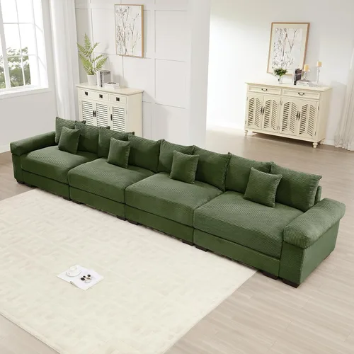 Vista 42 de ODUSE-DAILY Sofá modular de gran tamaño de 117.3 pulgadas, sofás modulares grandes de pana para sala de estar, sofás de 3 plazas, moderno juego