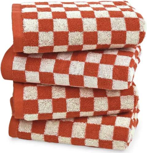 Vista 9 de Jacquotha Paquete de 4 toallas de mano para baño, algodón suave y absorbente para cara, spa, baño, gimnasio, cocina, juego de toallas de mano 4