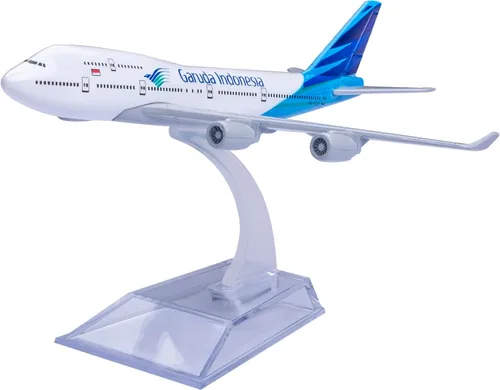 Vista 5 de Modelo a escala 1:400 avión fundido a troquel Boeing 747 de Indonesian Airlines para regalo