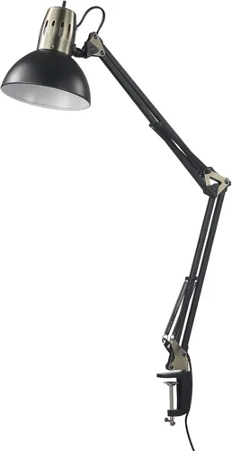 Vista 11 de Globe Electric 62000010 Lámpara de escritorio de 32" con múltiples articulaciones con abrazadera metálica, latón mate, acentos blancos, interruptor