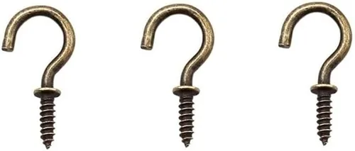Vista 6 de Ganchos de techo pequeños de bronce – Luces atornilladas de 5/8 pulgadas y ganchos de joyería (paquete de 40)