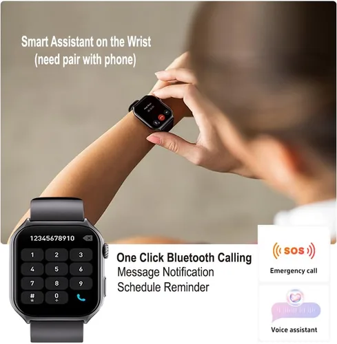 Vista 4 de Jawploy Reloj inteligente con rastreador de actividad física (respuesta/hacer llamadas) con monitor de frecuencia cardíaca, contador