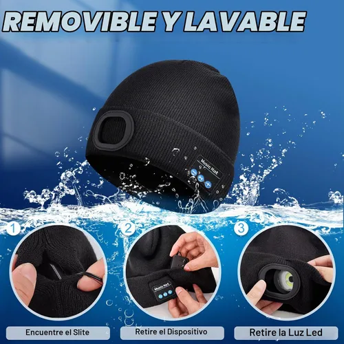 Vista 6 de KEZKALS Gorro con Bluetooth, regalos para hombres y mujeres, accesorios Negro