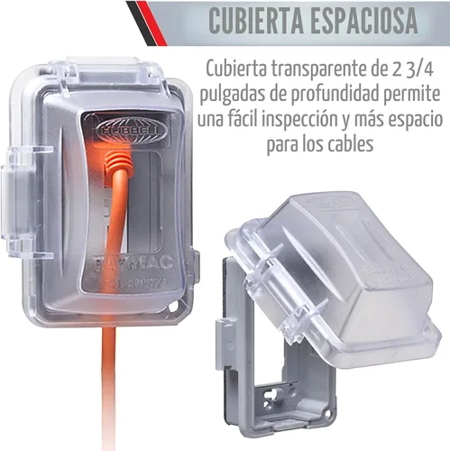 Vista 5 de TayMac MM420C - Cubierta de placa de pared de 1 banda no metálica, extra resistente, resistente a la intemperie, de uso en horizontal/vertical