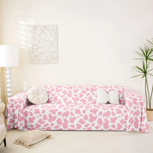 Vista 10 de Erosebridal Funda de sofá retro color beige y blanco, 71 x 91 pulgadas, estilo granja, protector de sofá, protector de sofá para hombres y mujeres